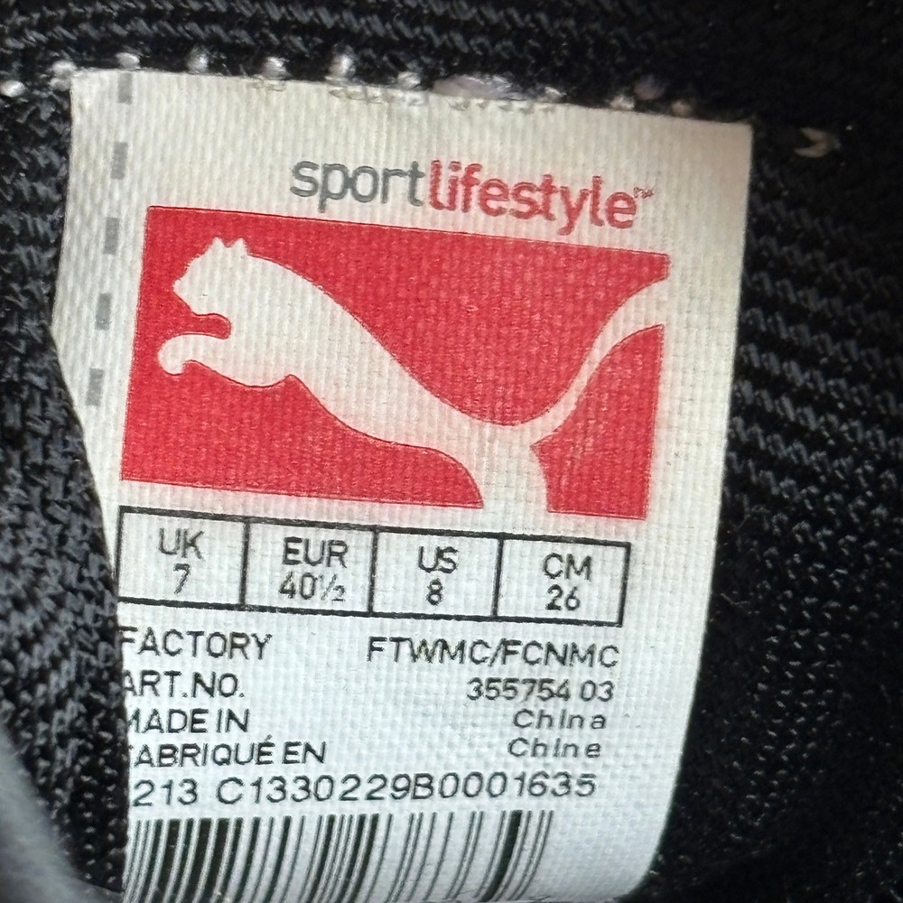 Puma H Street 355754 03 Running Mesh Suede‎ Low Top Sneaker Black Grey Mens 8 - Picture 8 of 9